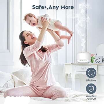 YIKUBEE Oil Diffuser, 500ml Essential Oil Diffuser, Humidifier with Remote Control, Aromatherapy Diffusers for Home, Diffusers for Essential Oils Large Room