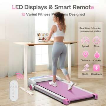 FYC Treadmill for Home with Incline, 2.5HP Low Noise Walking Jogging Running Machine with Remote Con...