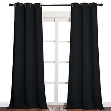 NICETOWN Halloween Black Out Curtain Panels - Home Decoration Thermal Insulated Solid Grommet Blacko...