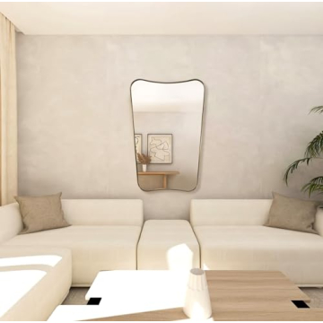 ANDY STAR 24x36 Gold Irregular Wall Mirror for Home