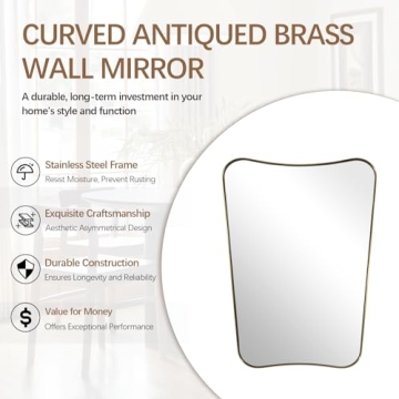 ANDY STAR 24x36 Gold Irregular Wall Mirror for Home