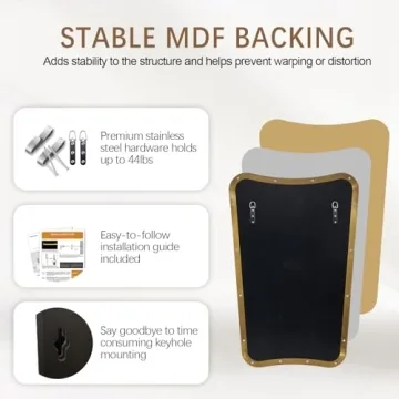 ANDY STAR 24x36 Gold Irregular Wall Mirror for Home