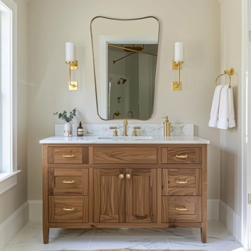 ANDY STAR 24x36 Gold Irregular Wall Mirror for Home