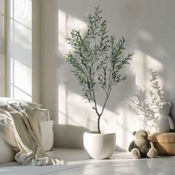 AfanD 6ft Artificial Olive Tree for Home Decor
