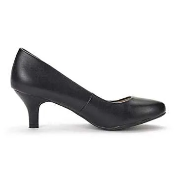 DREAM PAIRS Women's Luvly Black Low Heel Wedding Shoes