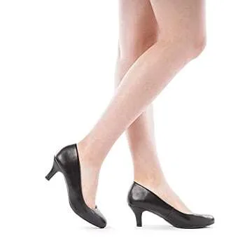 DREAM PAIRS Women's Luvly Black Low Heel Wedding Shoes