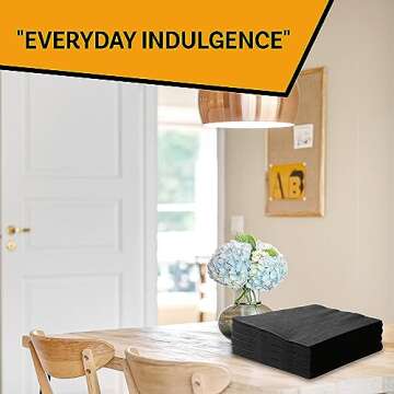 Elegant 2 Ply Black Cocktail Napkins - Pack of 200