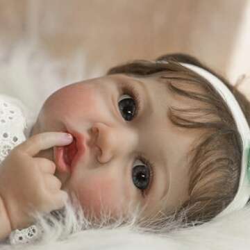 KSBD Reborn Baby Dolls Real Saskia Replica, 20 inch Newborn Girl Doll With Realistic Veins, Lifelike Handmade Vinyl with Weighted Cloth Body, Advanced Painted Gift Set for Kids Age 3+