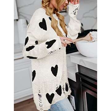 Tutorutor Womens Oversized Heart Sweater for Fashionistas