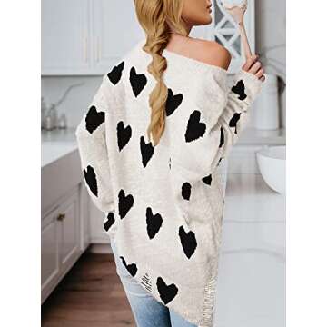 Tutorutor Womens Oversized Heart Sweater for Fashionistas