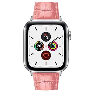 Narako Compatible with Apple Watch Bands 49mm 46mm 45mm 44mm 42mm 41mm 40mm 38mm Alligator Leather R...