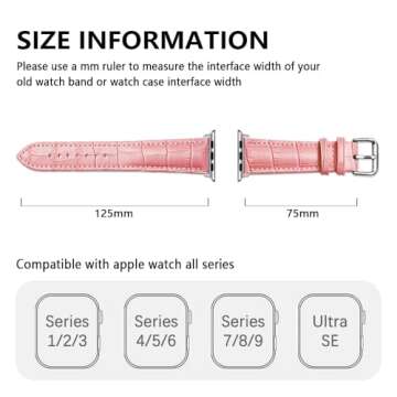 Narako Compatible with Apple Watch Bands 49mm 46mm 45mm 44mm 42mm 41mm 40mm 38mm Alligator Leather Replacement Strap for iWatch Series 10/9/8/7/6/5/4/3 Ultra 2 SE Bicolor for Men and Women