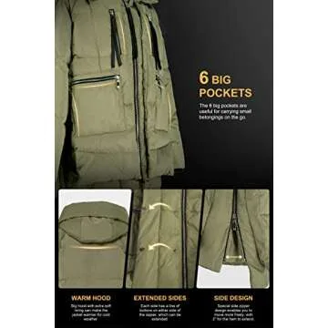 Orolay Women's Thickened Down Jacket Green 4X-Large