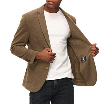 Men's Casual Blazer - Lightweight Knit, Size L