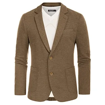 Men's Casual Blazer - Lightweight Knit, Size L