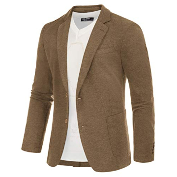 Men's Casual Blazer - Lightweight Knit, Size L