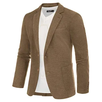 Men's Casual Blazer - Lightweight Knit, Size L