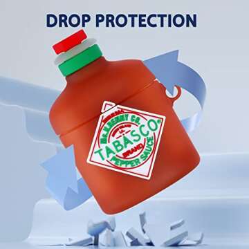 JoySolar for Airpod 1&2 Case Cute Cartoon 3D Soft Silicone Air Pods Funny Cover Kawaii Fun Cool Keychain Design Shell Drink Fashion Stylish Girls Kids Teens Women Cases for Airpods (ChiliWater)