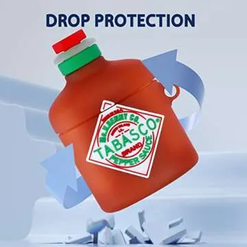 JoySolar for Airpod 1&2 Case Cute Cartoon 3D Soft Silicone Air Pods Funny Cover Kawaii Fun Cool Keychain Design Shell Drink Fashion Stylish Girls Kids Teens Women Cases for Airpods (ChiliWater)