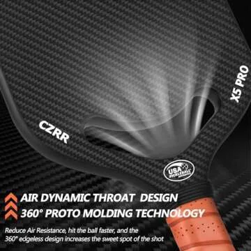 USA Approved Pickleball Paddle - Carbon Fiber, Aero Throat