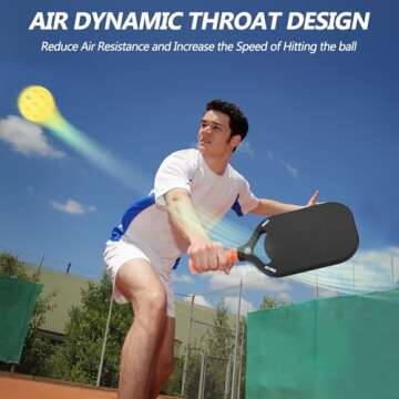 USA Approved Pickleball Paddle - Carbon Fiber, Aero Throat