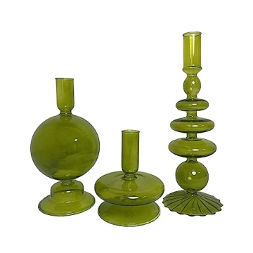 ZSYHCX Candlestick Holders, Glass Candle Holders for Table Centerpiece, Taper Candle Stand Modern St...
