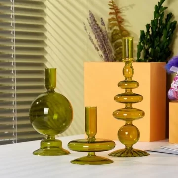ZSYHCX Green Candle Holders for Elegant Home Decor