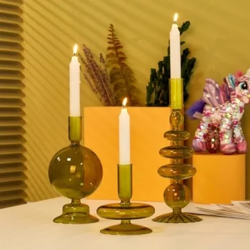 ZSYHCX Green Candle Holders for Elegant Home Decor