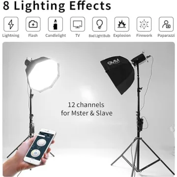 GVM 200W LED Video Light Kit with Softbox and DMX Control