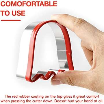COOKIEQUE 2-Piece Halloween Ghost Cookie Cutters, Food-Grade Stainless Steel Sandwich Cutters, Biscuit Cutter set, Holiday Cookie Cutters, Unique Design with Protective Red Top PVC