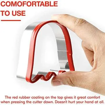 COOKIEQUE 2-Piece Halloween Ghost Cookie Cutters, Food-Grade Stainless Steel Sandwich Cutters, Biscuit Cutter set, Holiday Cookie Cutters, Unique Design with Protective Red Top PVC