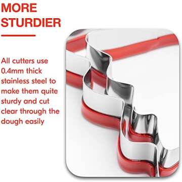 COOKIEQUE 2-Piece Halloween Ghost Cookie Cutters, Food-Grade Stainless Steel Sandwich Cutters, Biscuit Cutter set, Holiday Cookie Cutters, Unique Design with Protective Red Top PVC