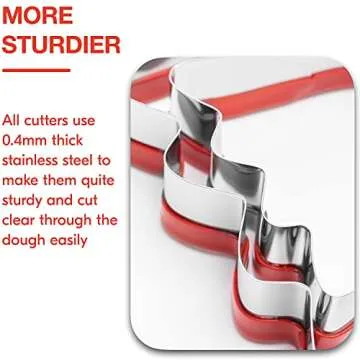 COOKIEQUE 2-Piece Halloween Ghost Cookie Cutters, Food-Grade Stainless Steel Sandwich Cutters, Biscuit Cutter set, Holiday Cookie Cutters, Unique Design with Protective Red Top PVC