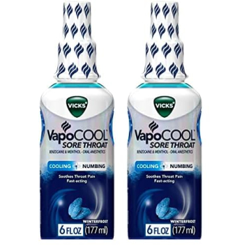Vicks VapoCOOL Sore Throat Spray - Fast-Acting Numbing Relief, Mint Flavor - 2 Pack