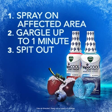 Vicks VapoCOOL Throat Spray for Fast Pain Relief, 2 Pack