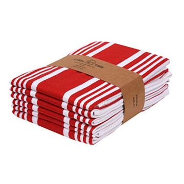 Urban Villa Kitchen Towels (20x30 Inches 6 Pack) Extra Large Premium Dish Towels for Kitchen Red & W...