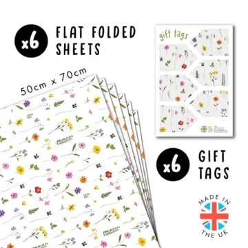 Floral Wrapping Paper Set - Eco-Friendly Gift Wrap Sheets