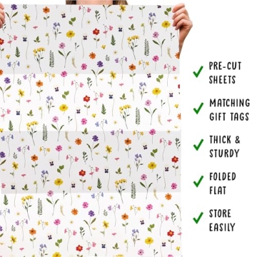 Floral Wrapping Paper Set - Eco-Friendly Gift Wrap Sheets