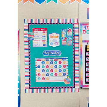 Vibrant Watercolor Stripes Classroom Trim for Creativity
