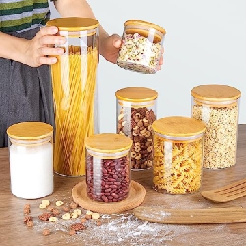 Vtopmart Glass Storage Jars: 7 Pack Airtight Canisters