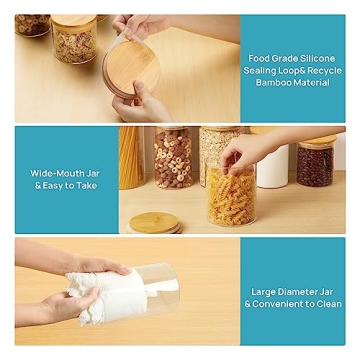 Vtopmart Glass Storage Jars: 7 Pack Airtight Canisters