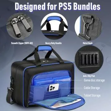 COMECOI Carrying Case for PS5, Travel Case for PS 5 Protective, Large Capacity Storage Bag Compatible with Playstation 5 Disk/ Digital Edition Console, Controllers, Game Cards, Accessories