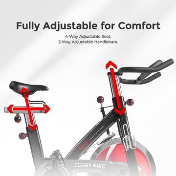 Sunny Indoor Cycling Bike with 49 LB Flywheel and Comfort Features
