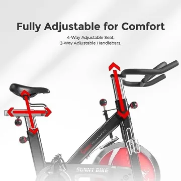 Sunny Indoor Cycling Bike with 49 LB Flywheel and Comfort Features