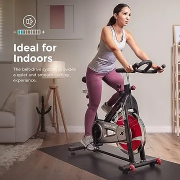 Sunny Indoor Cycling Bike with 49 LB Flywheel and Comfort Features