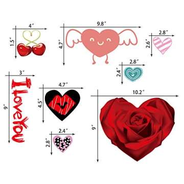 Moon Boat Valentine's Day Window Clings - 140 Heart Stickers