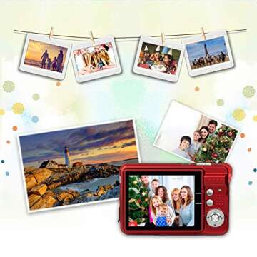 HD Mini Digital Cameras for Kids Teens Beginners,Point and Shoot Digital Video Cameras-Travel,Camping,Gift