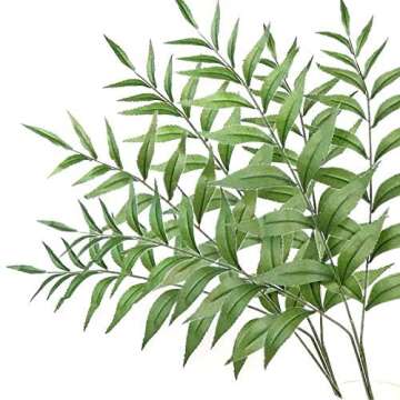 Olivachel Artificial Willow Leaves Twigs Fake Shrubs Plant Silk Eucalyptus Greenery Leaves Perfect M...