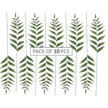 Olivachel Artificial Willow Leaves Twigs Fake Shrubs Plant Silk Eucalyptus Greenery Leaves Perfect Material for Floral Bouquet Home and Party Decor (Green, 10Pcs/Pack)