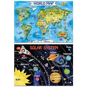 12 Kids Educational Posters for Preschoolers & Toddlers –13x18 | Large Preschool Wall Posters for Homeschool Teaching, Distance Learning, Daycare & Kindergarten | ABC Alphabet Poster, 123 Chart & More